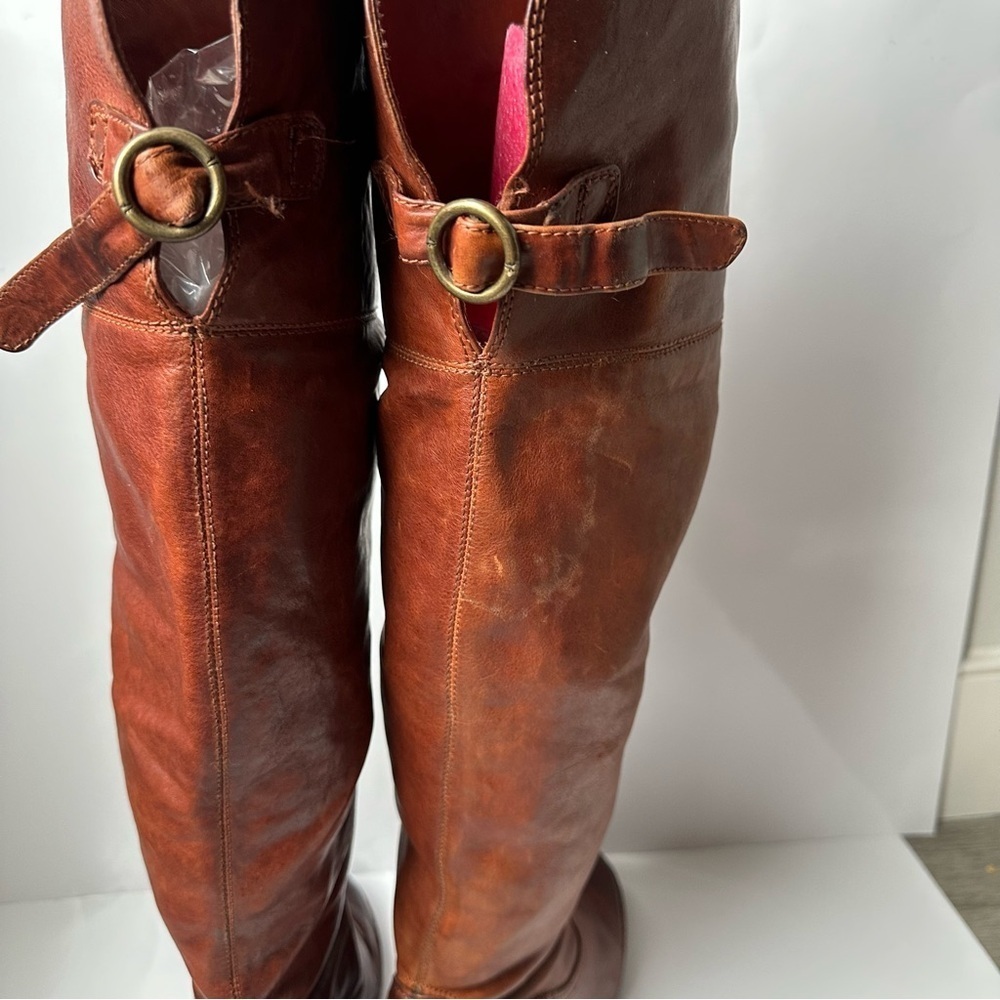 FRYE Lucinda Slouch Tall Riding Boots Congac Brown Womens - Picture 5 of 9